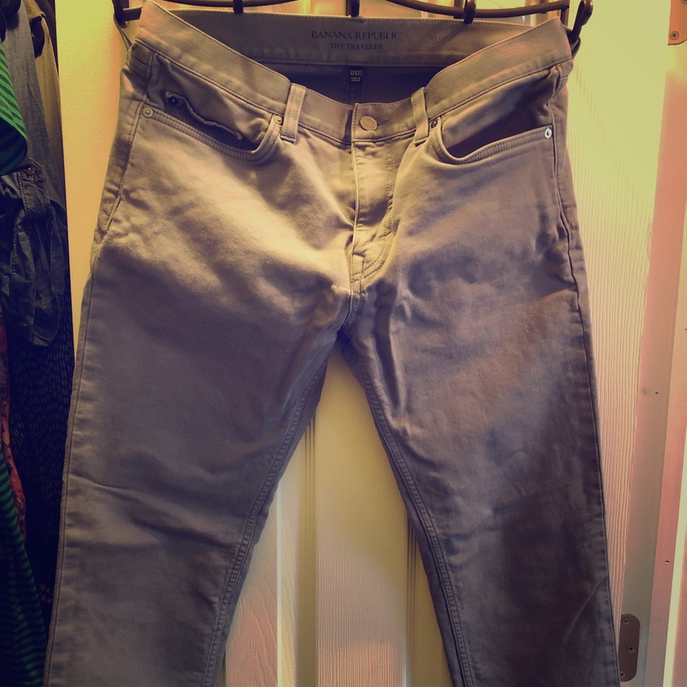 Grey banana republic traveler pant